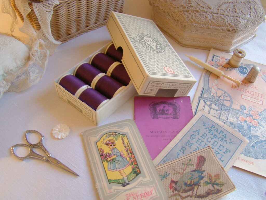Mercerie ancienne, fils de coton anciens